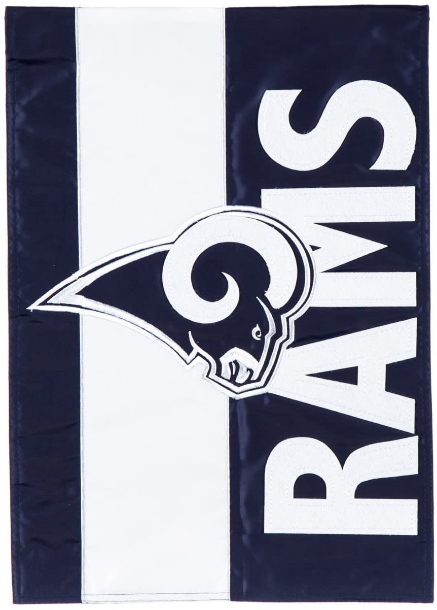 Los Angeles Rams Premium Garden Flag Banner, Double Sided, Applique Embroidered, 13x18 Inch