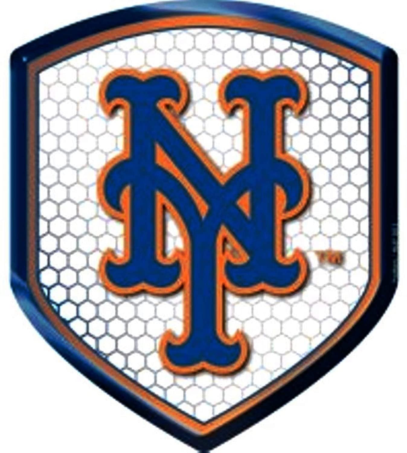 New York Mets High Intensity Reflector, Shield Shape, Raised Decal Sticker, 2.5x3.5 Inch, Home or Auto, Full Adhesive Backing