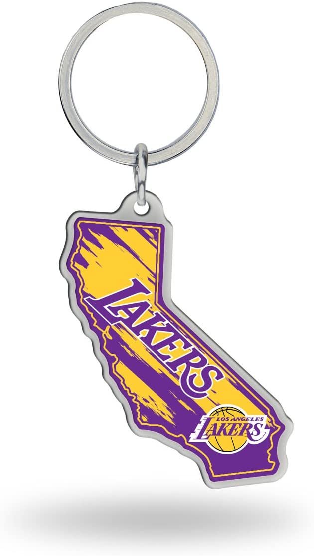 Los Angeles Lakers Metal Keychain State Shaped