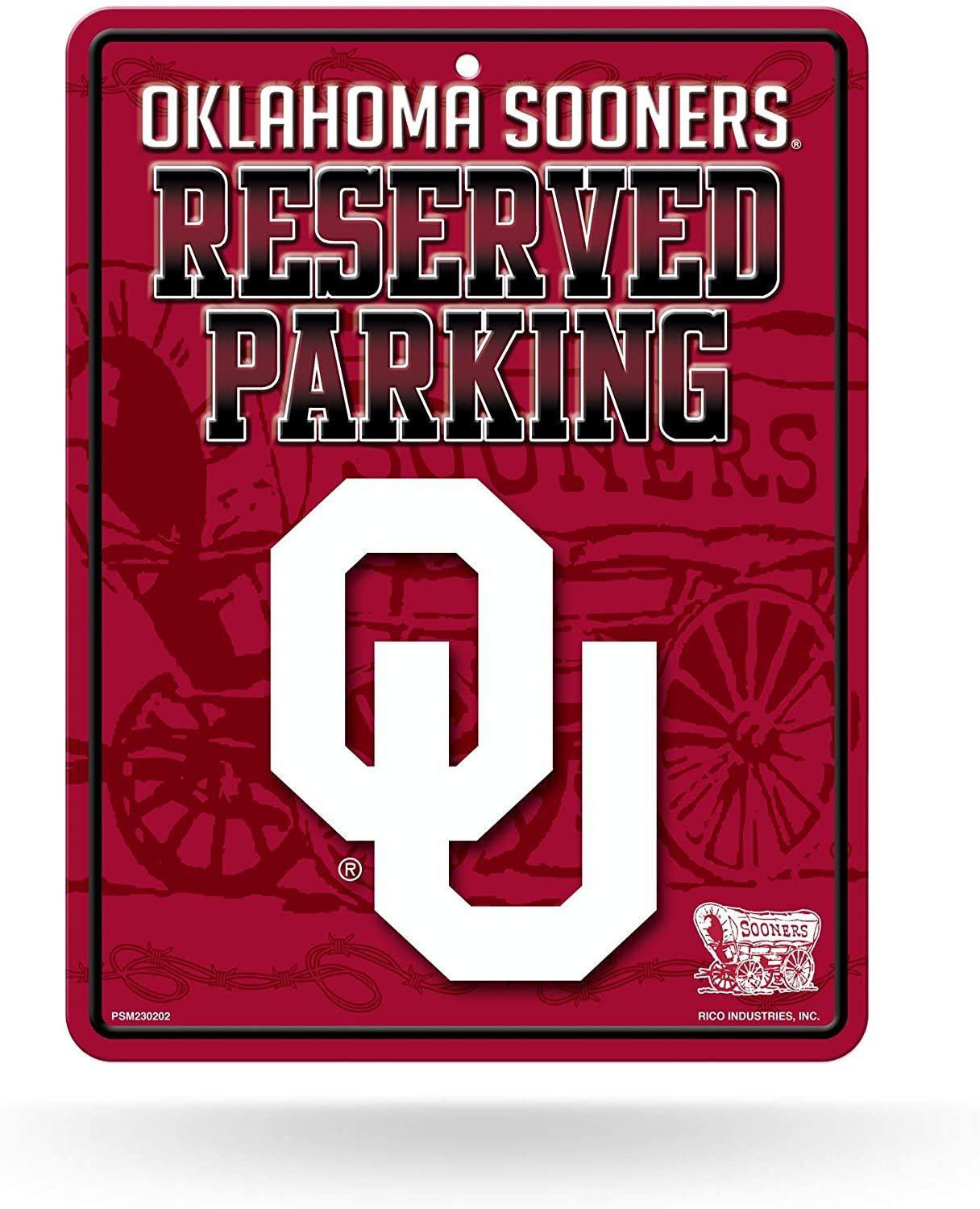 University of Oklahoma Sooners 8-Inch by 11-Inch Metal Parking Sign Decor