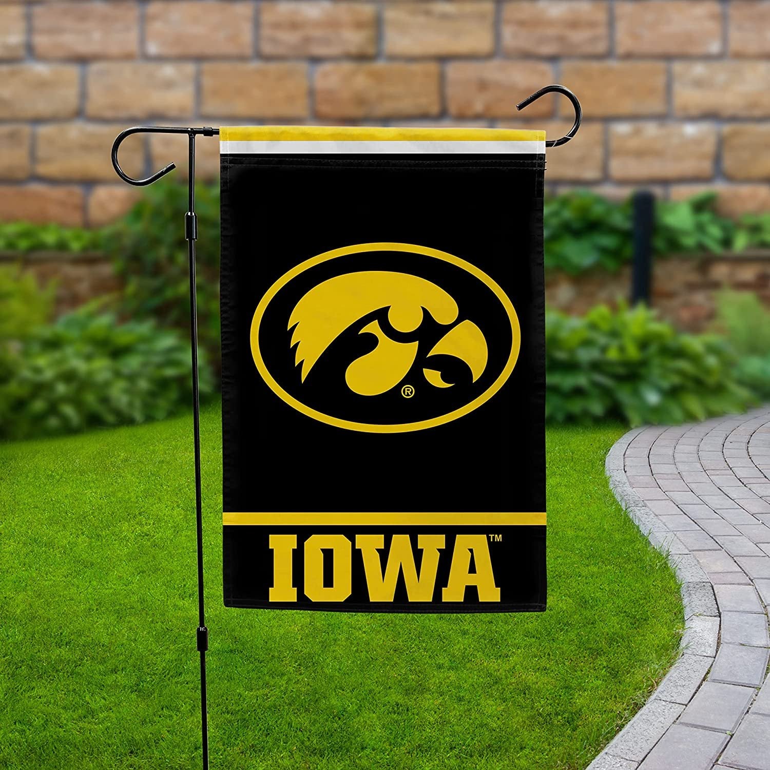 University of Iowa Hawkeyes Double Sided Garden Flag Banner 12x18 Inch Solid Design