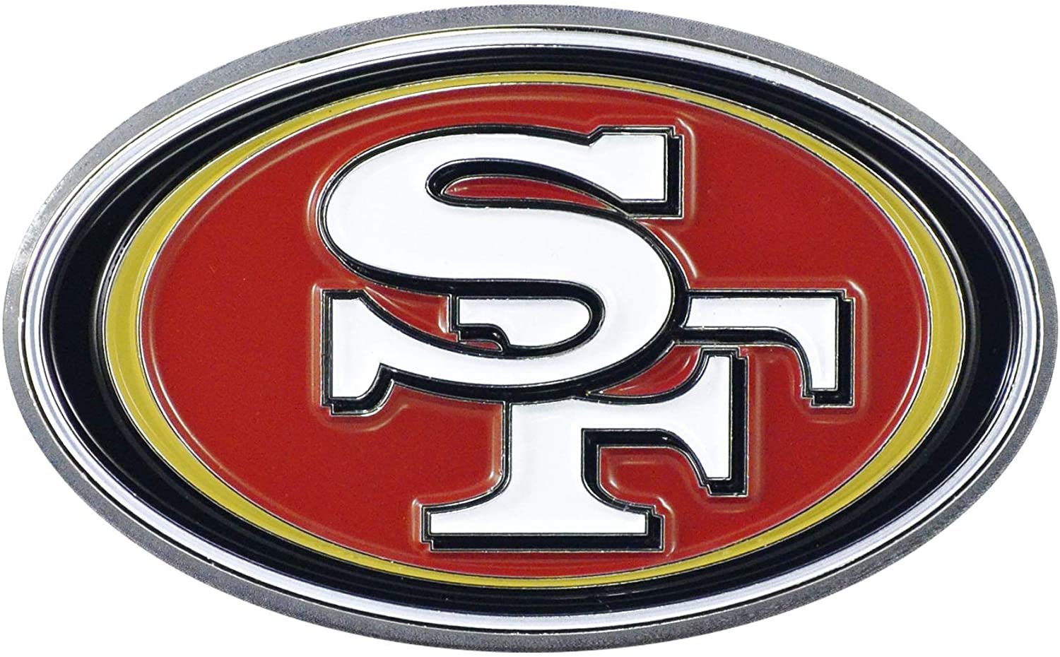 San Francisco 49ers Premium Solid Metal Color Chrome Auto Emblem Decal