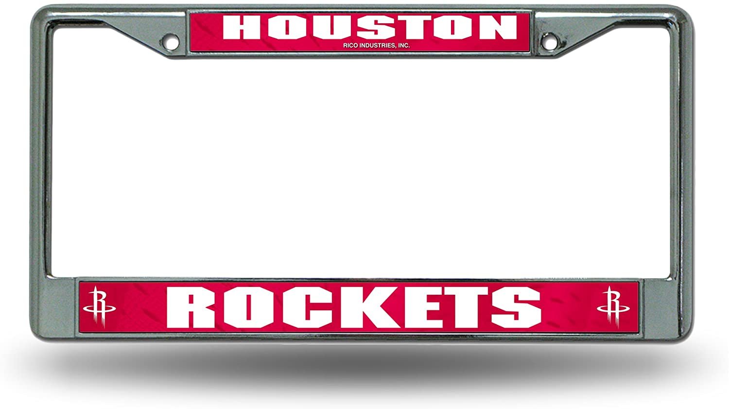 Houston Rockets Premium Metal License License Plate Frame Chrome Tag Cover, 12x6 Inch