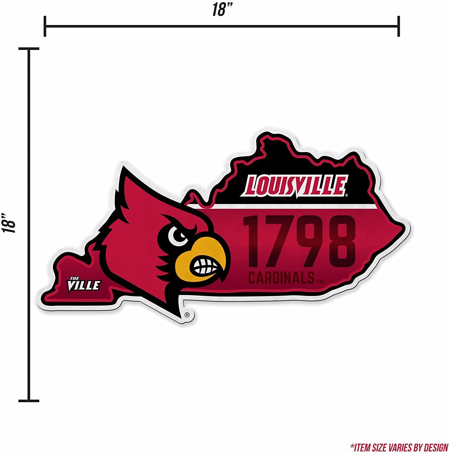 Louisville Cardinals Pennant State Shape 18 Inch Soft Felt University of