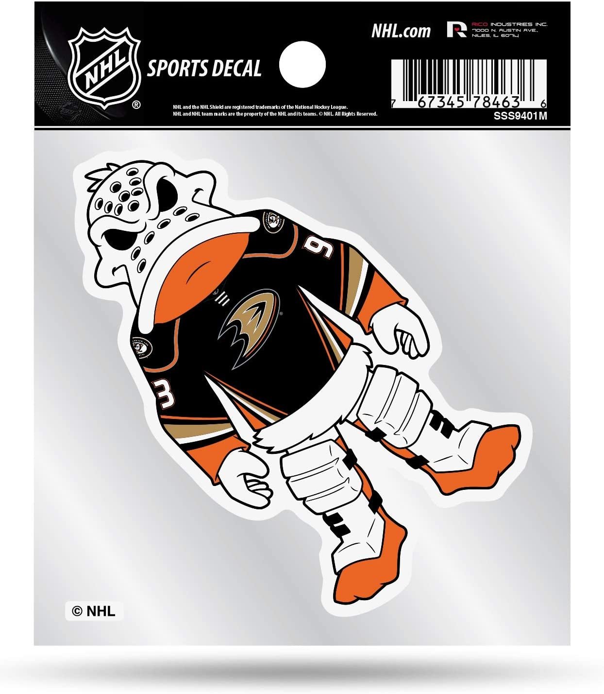 Anaheim Ducks 4x4 Decal Sticker Mascot Logo Premium with Clear Backing Flat Vinyl Auto Home Hockey