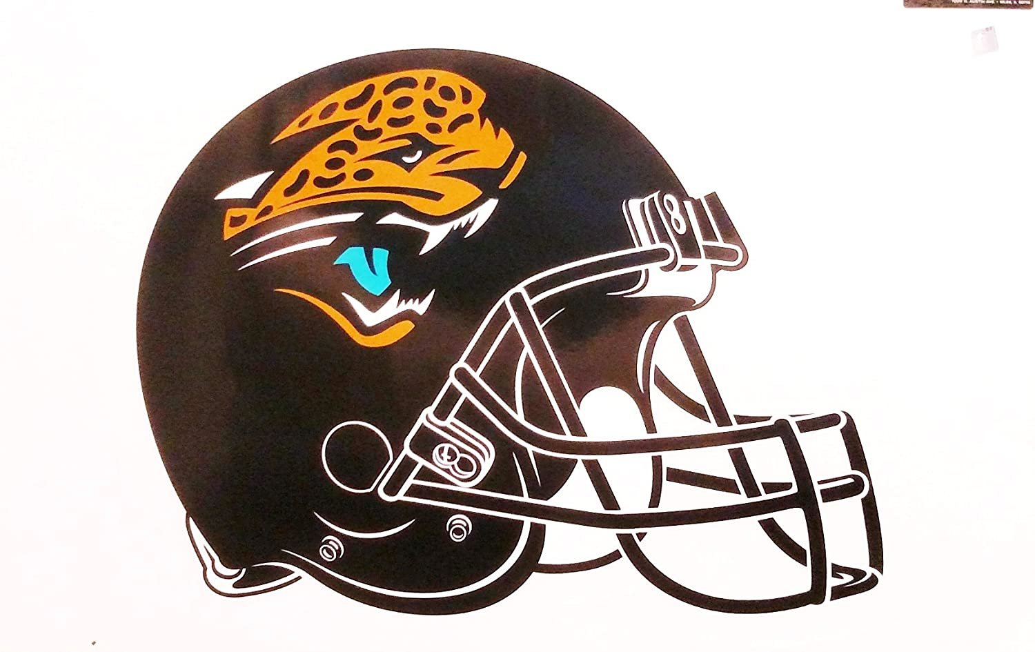 Jacksonville Jaguars Helmet Reusable Jumbo Cling Auto Home Window Static Decal Football