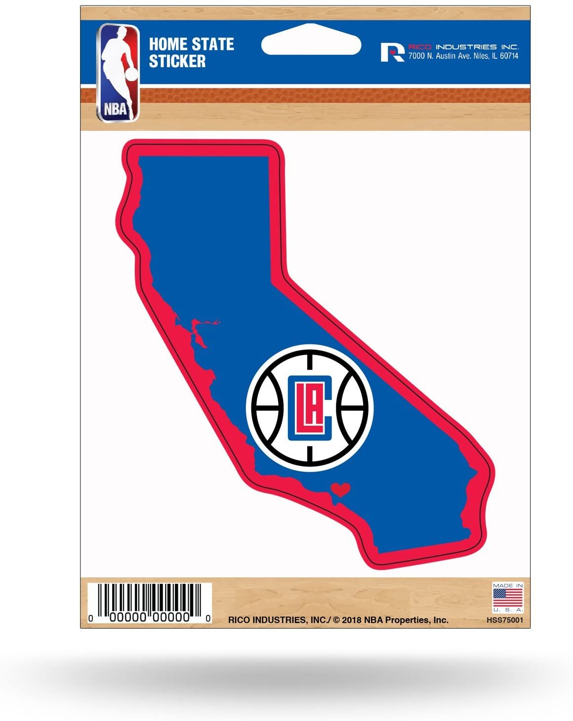 Los Angeles Clippers 5 Inch Sticker Decal, Home State Design, Flat Vinyl, Full Adhesive Backing