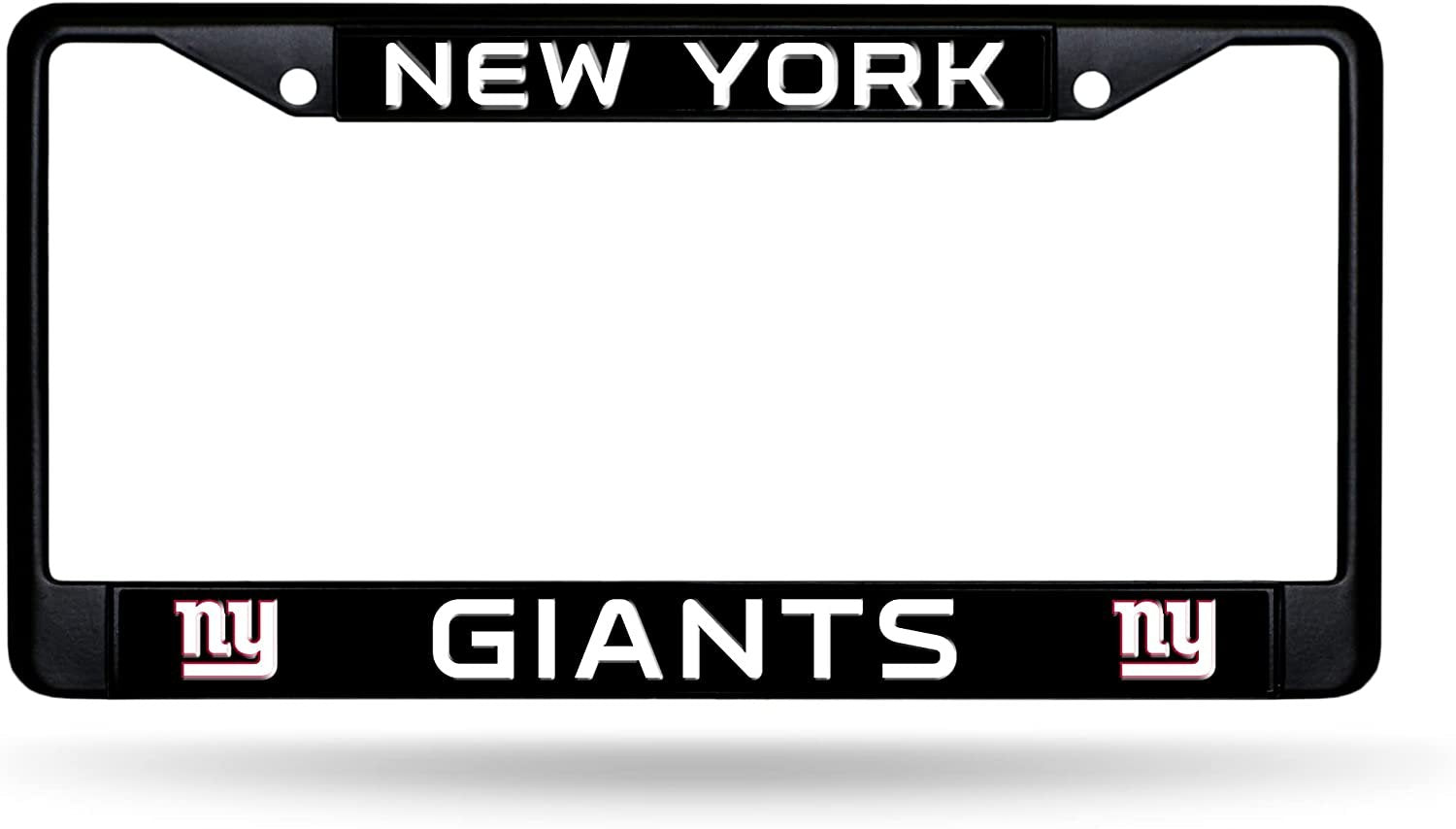 New York Giants Black Metal License Plate Frame Chrome Tag Cover 6x12 Inch
