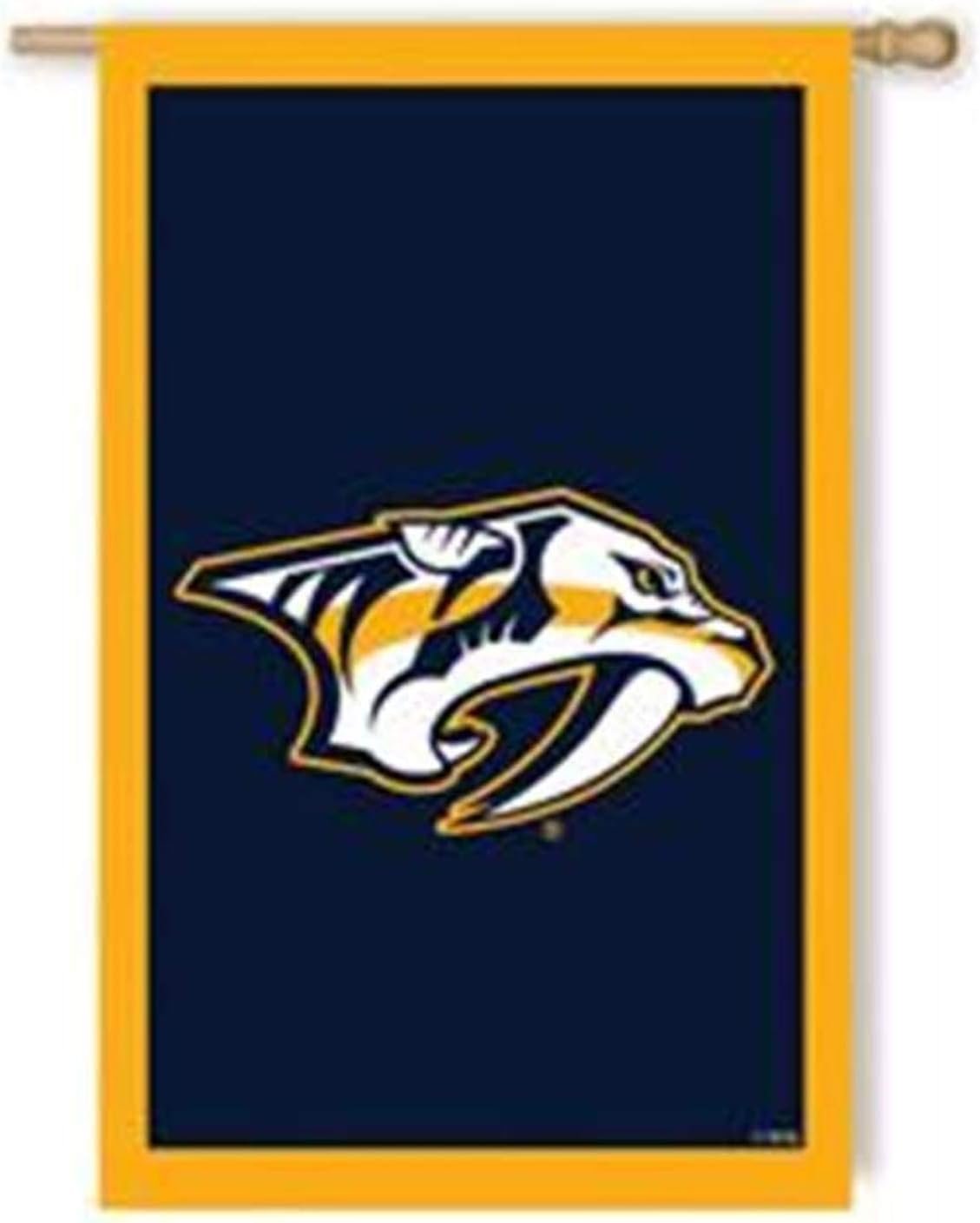 Nashville Predators Premium Double Sided House Flag Banner, Applique Embroidered, 28x44 Inch, Display Pole Sold Separately