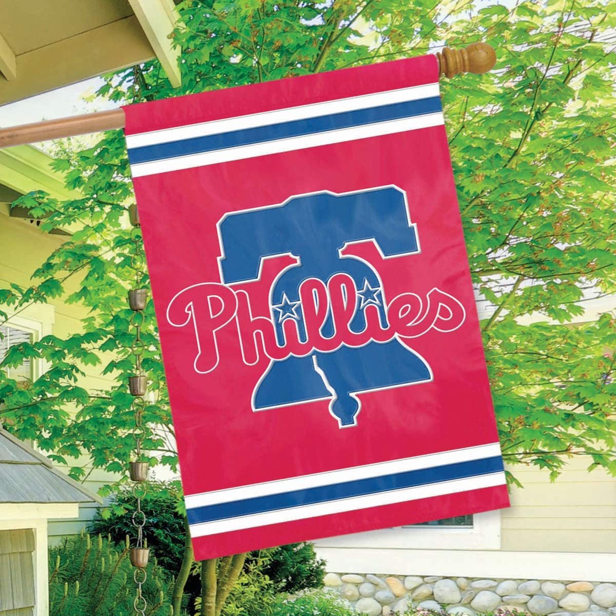 Philadelphia Phillies Banner Flag Premium Double Sided Embroidered Applique 28x44 Inch