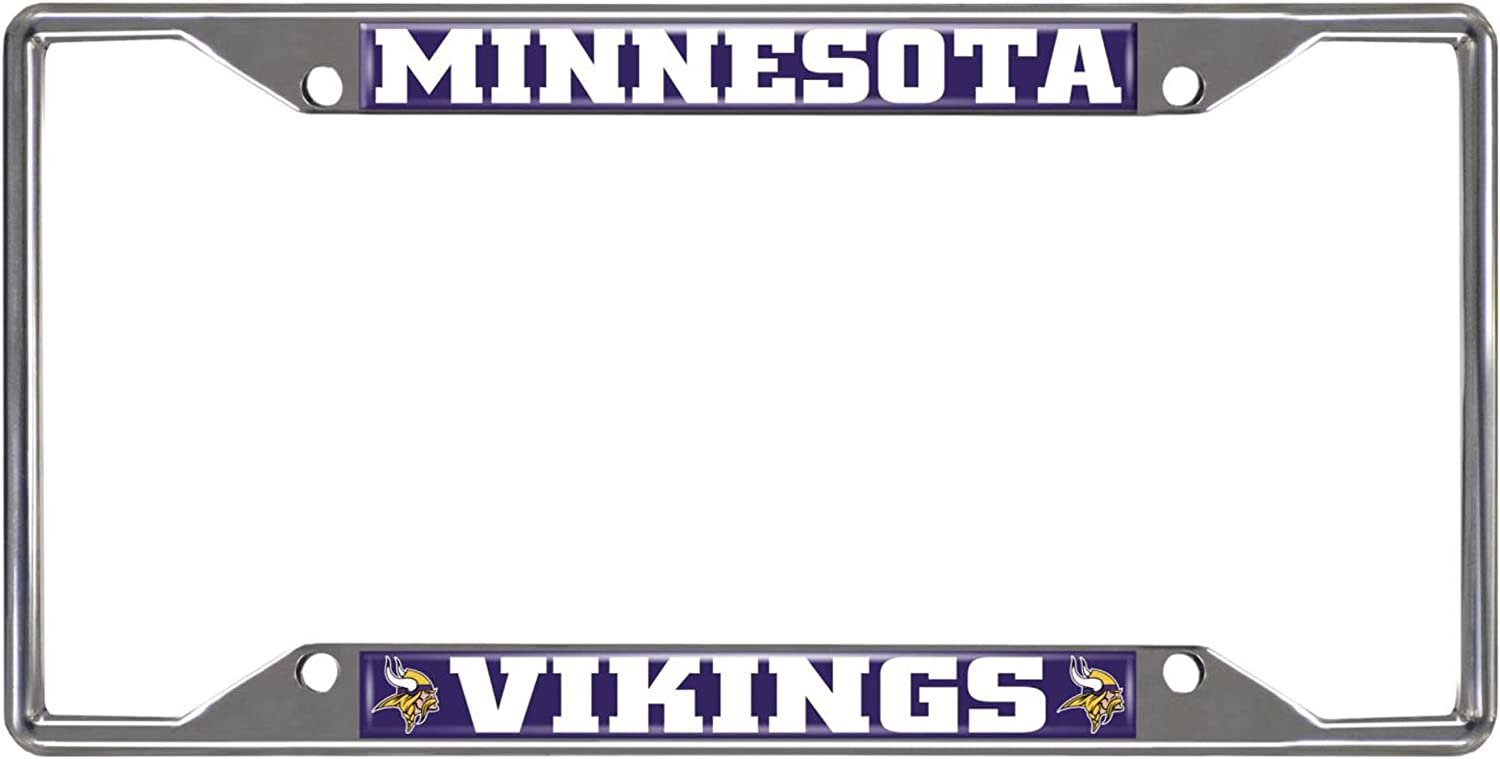 Minnesota Vikings Metal License Plate Frame Chrome Tag Cover 6x12 Inch