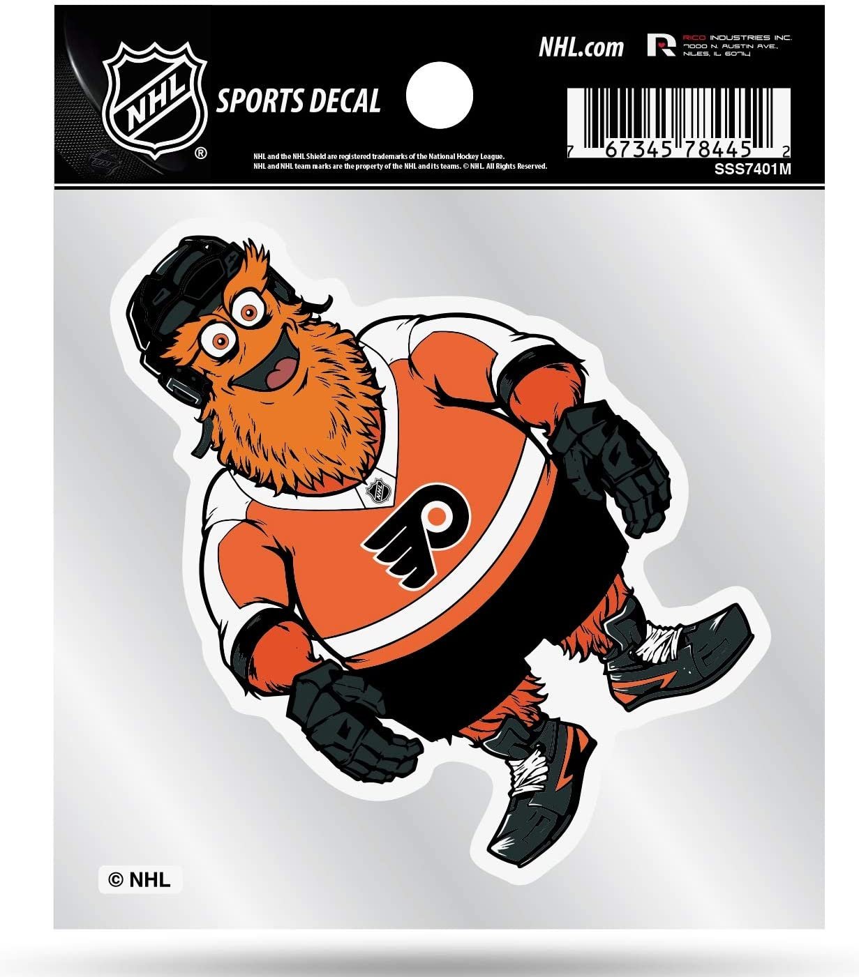 Philadelphia Flyers Gritty 4x4 Decal Sticker Mascot Logo Premium with Clear Backing Flat Vinyl Auto Home Hockey