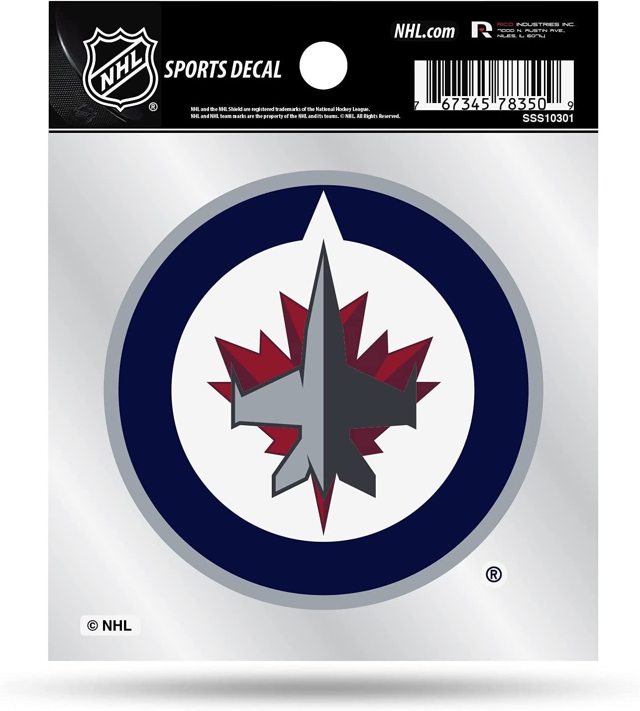 Winnipeg Jets 4x4 Inch Decal Sticker Primary Logo Premium with Clear Backing Flat Vinyl Auto Home