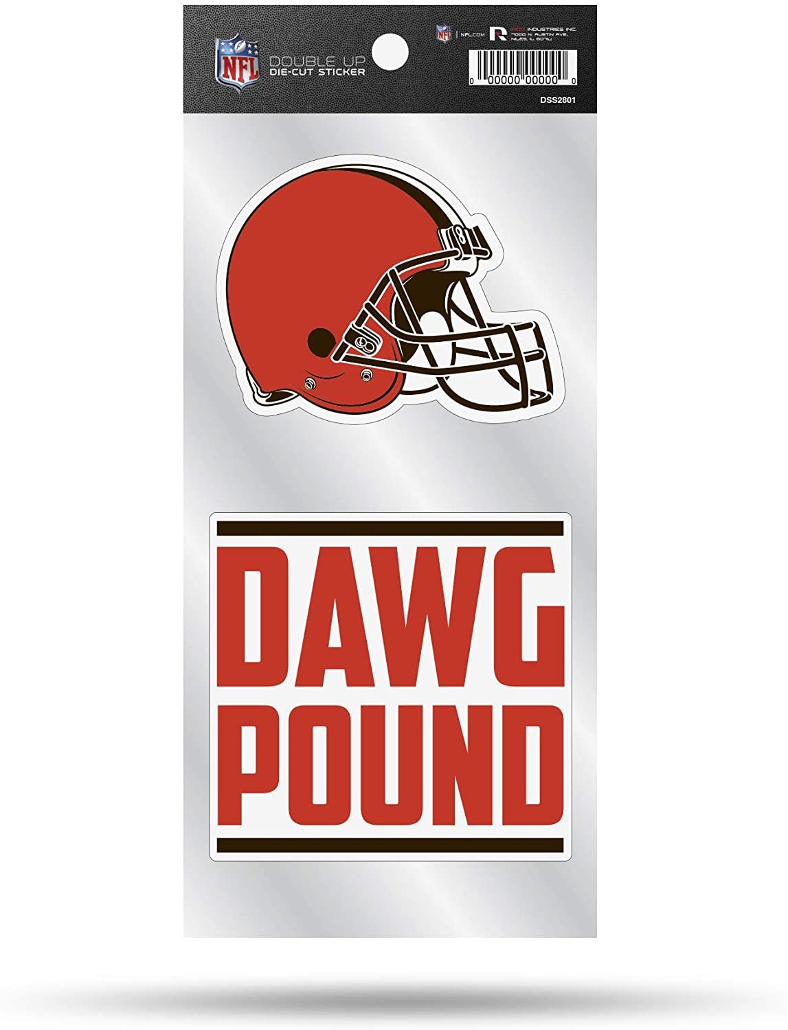 Cleveland Browns Double Up Die Cut 2-Piece Sticker Sheet