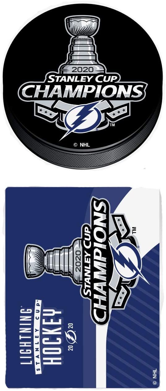 Tampa Bay Lightning 2020 Champions 2-Piece Double Up Die Cut Sticker Decal Sheet, 4x8 Inch