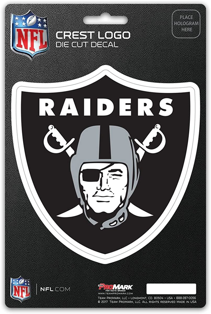 Las Vegas Raiders 5 Inch Sticker Decal, Shield Design, Flat Vinyl, Full Adhesive Backing