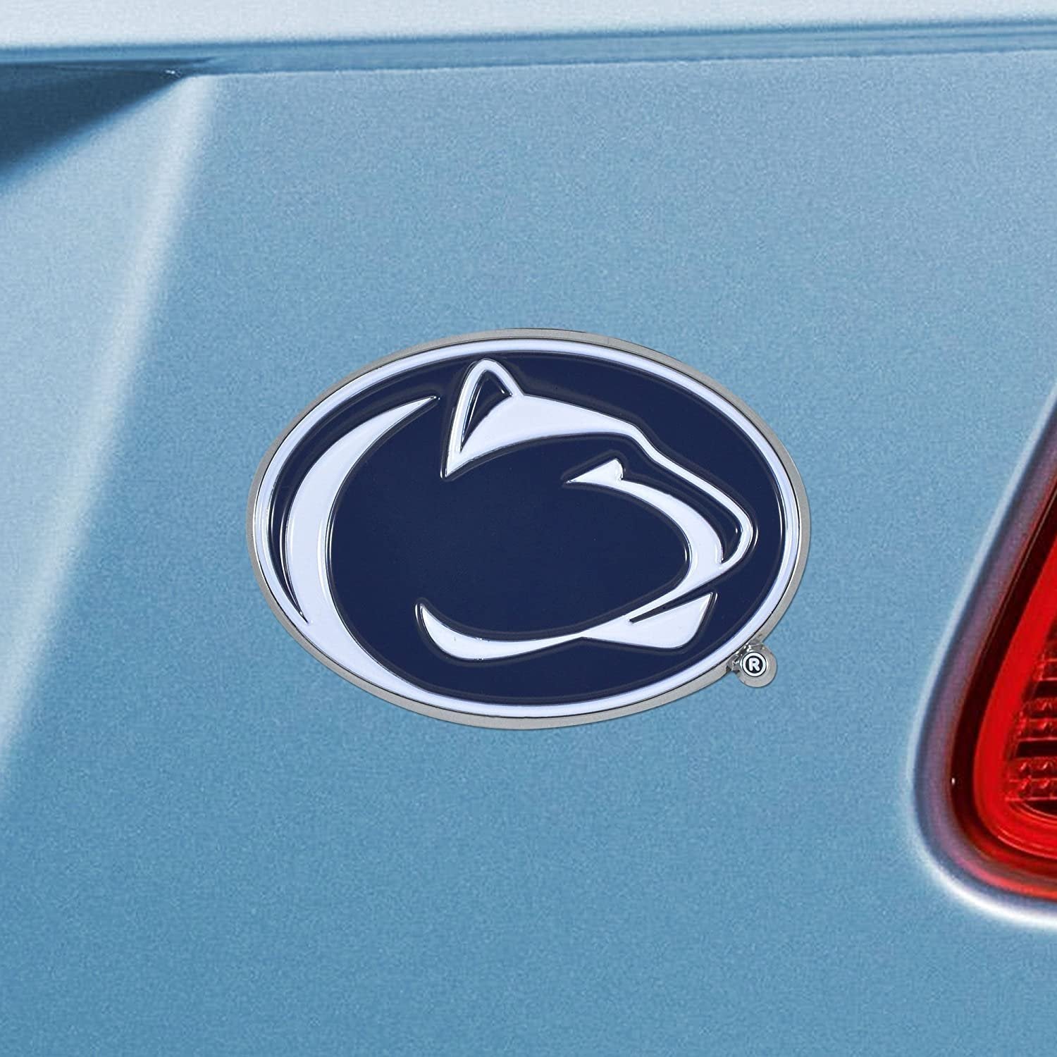 Penn State University Nittany Lions Premium Solid Metal Raised Auto Emblem, Shape Cut, Adhesive Backing