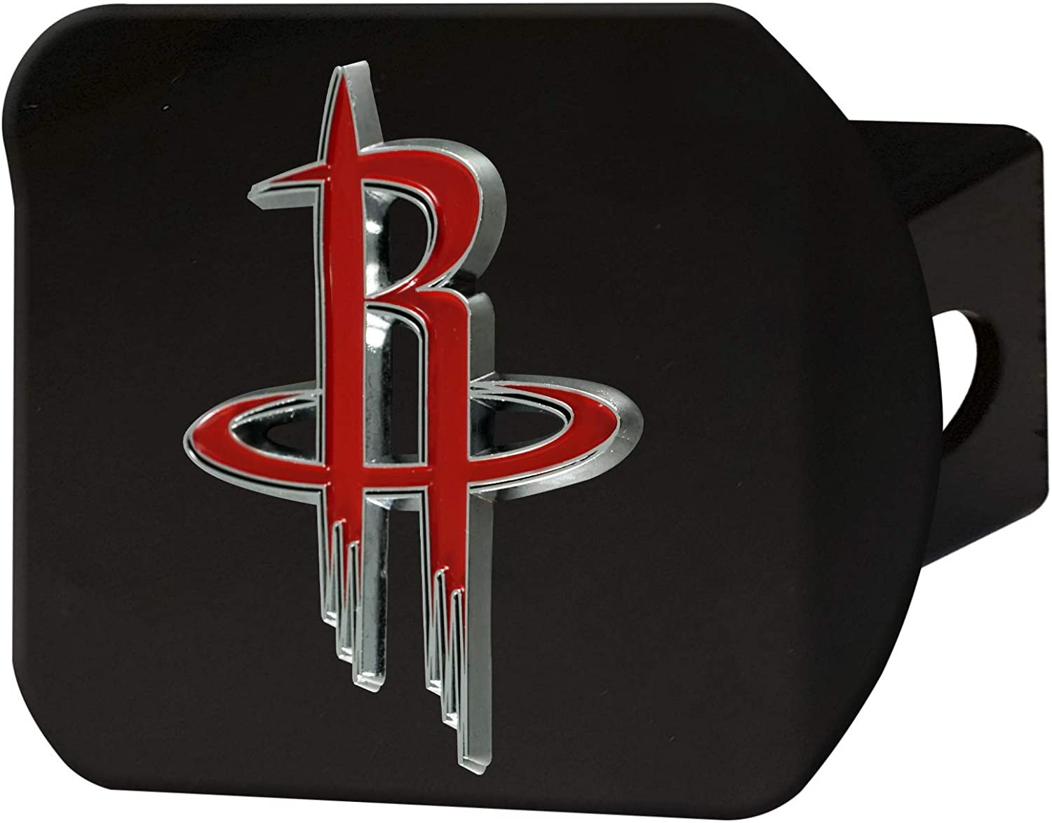 Houston Rockets Hitch Cover Black Solid Metal with Raised Color Metal Emblem 2" Square Type III