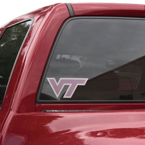 Virginia Tech Hokies 8 Inch Preforated Window Film Decal Sticker, One-Way Vision, Adhesive Backing