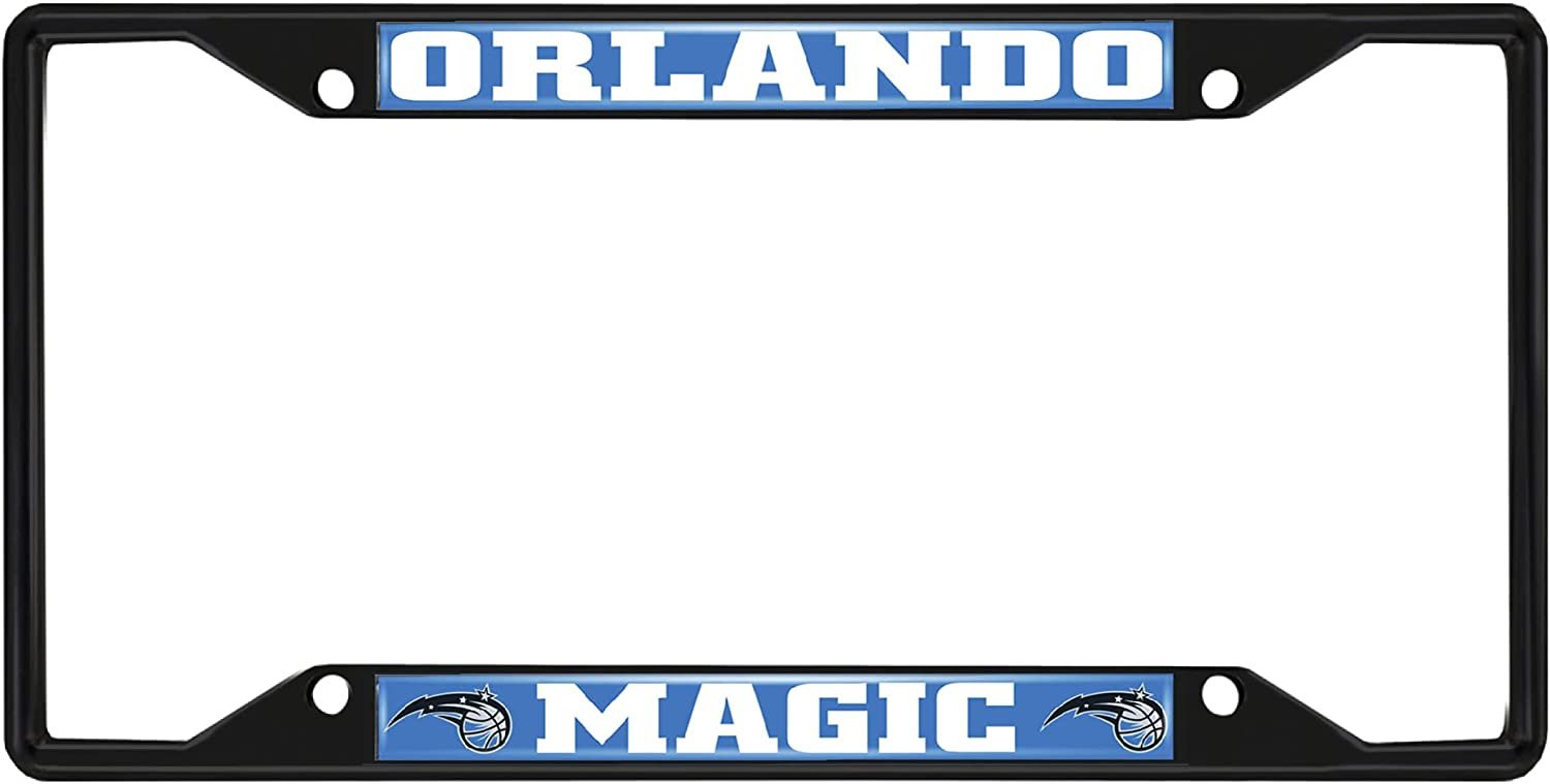 Orlando Magic Black Metal License Plate Frame Tag Cover, 6x12 Inch