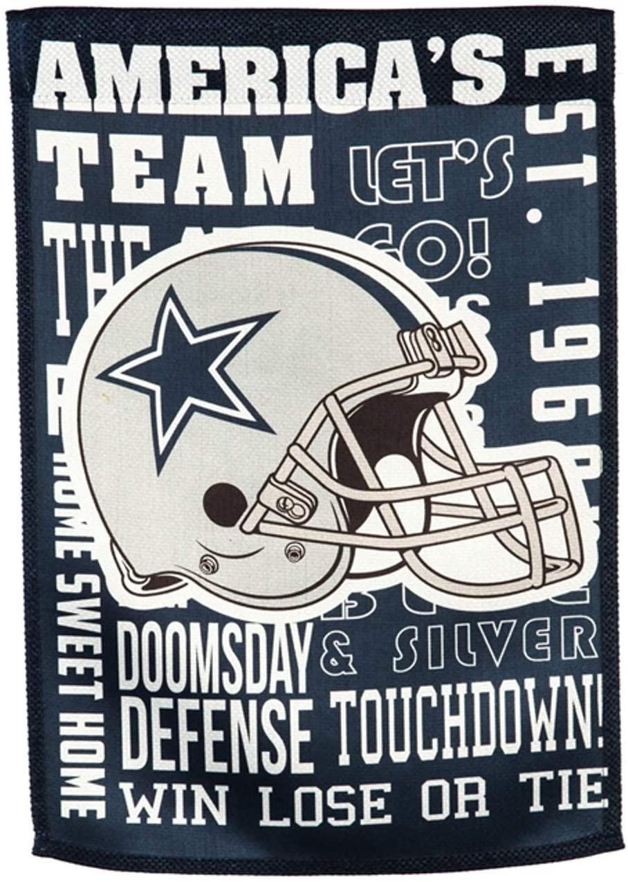 Dallas Cowboys Premium Double Sided Garden Flag Banner, Fan Rules Style, 13x18 Inch, Display Pole Sold Separately
