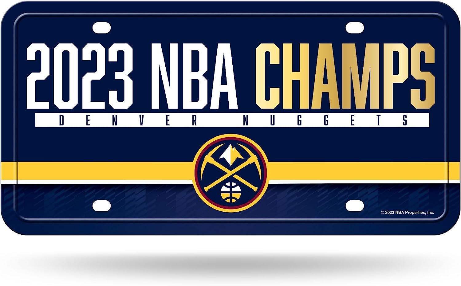 Denver Nuggets Metal Auto Tag License Plate, 2023 NBA Champions, 12x6 Inch