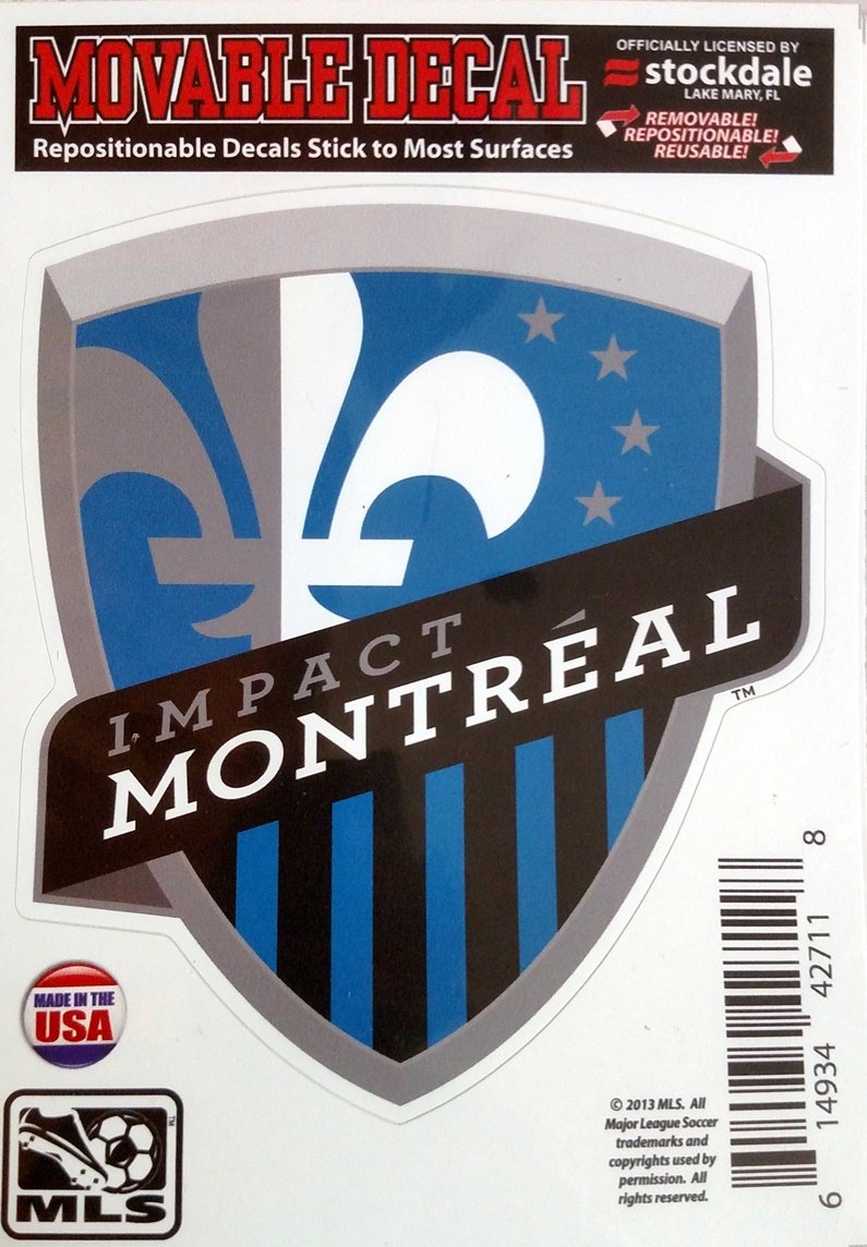 Montreal Impact 5" Vinyl Die Cut Decal Sticker Repositionable MLS Soccer Football Club