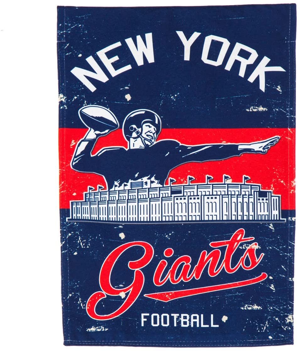 New York Giants Premium Garden Flag Banner, Double Sided, Linen, Vintage Style, 13x18 Inch