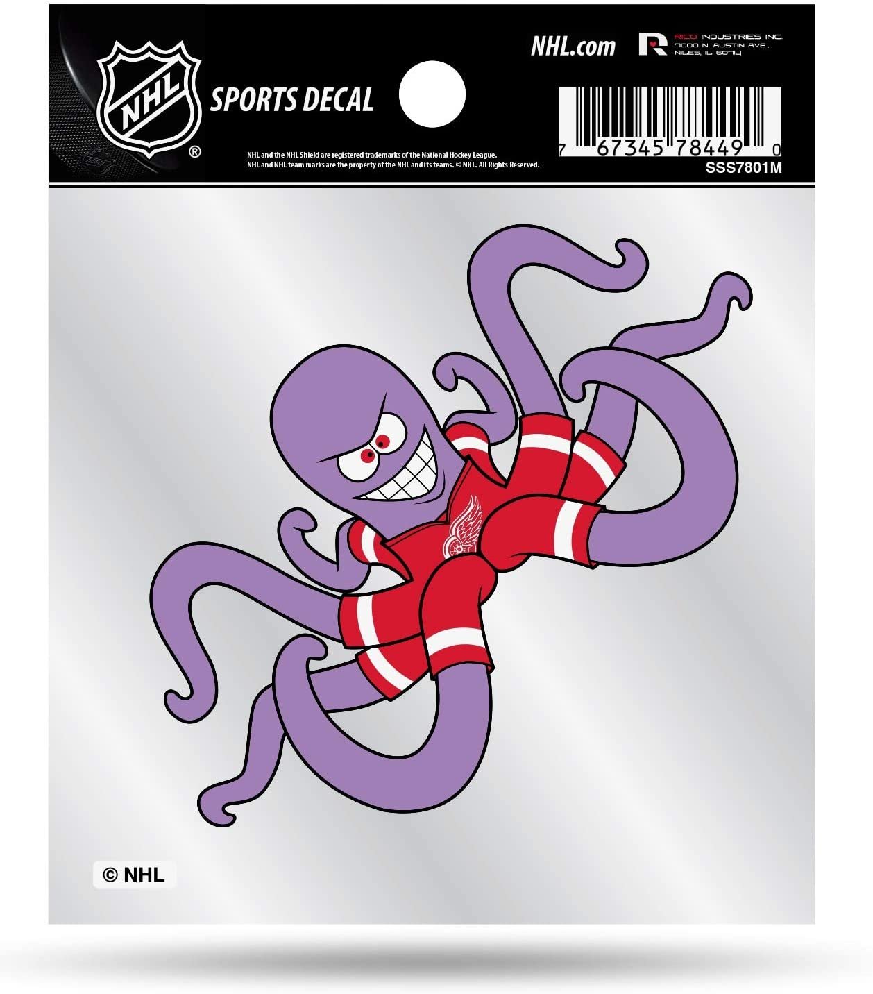 Detroit Red Wings Mascot Logo Premium 4x4 Decal with Clear Backing Flat Vinyl Auto Home Sticker Hockey