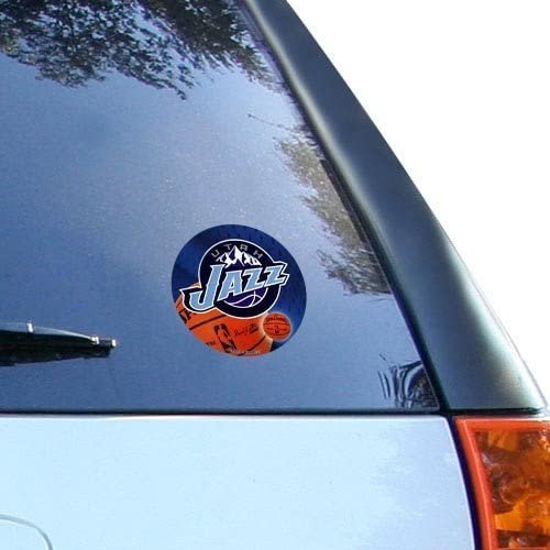 Utah Jazz 4 Inch Flat Round Decal Sticker Full Adhesive Backing