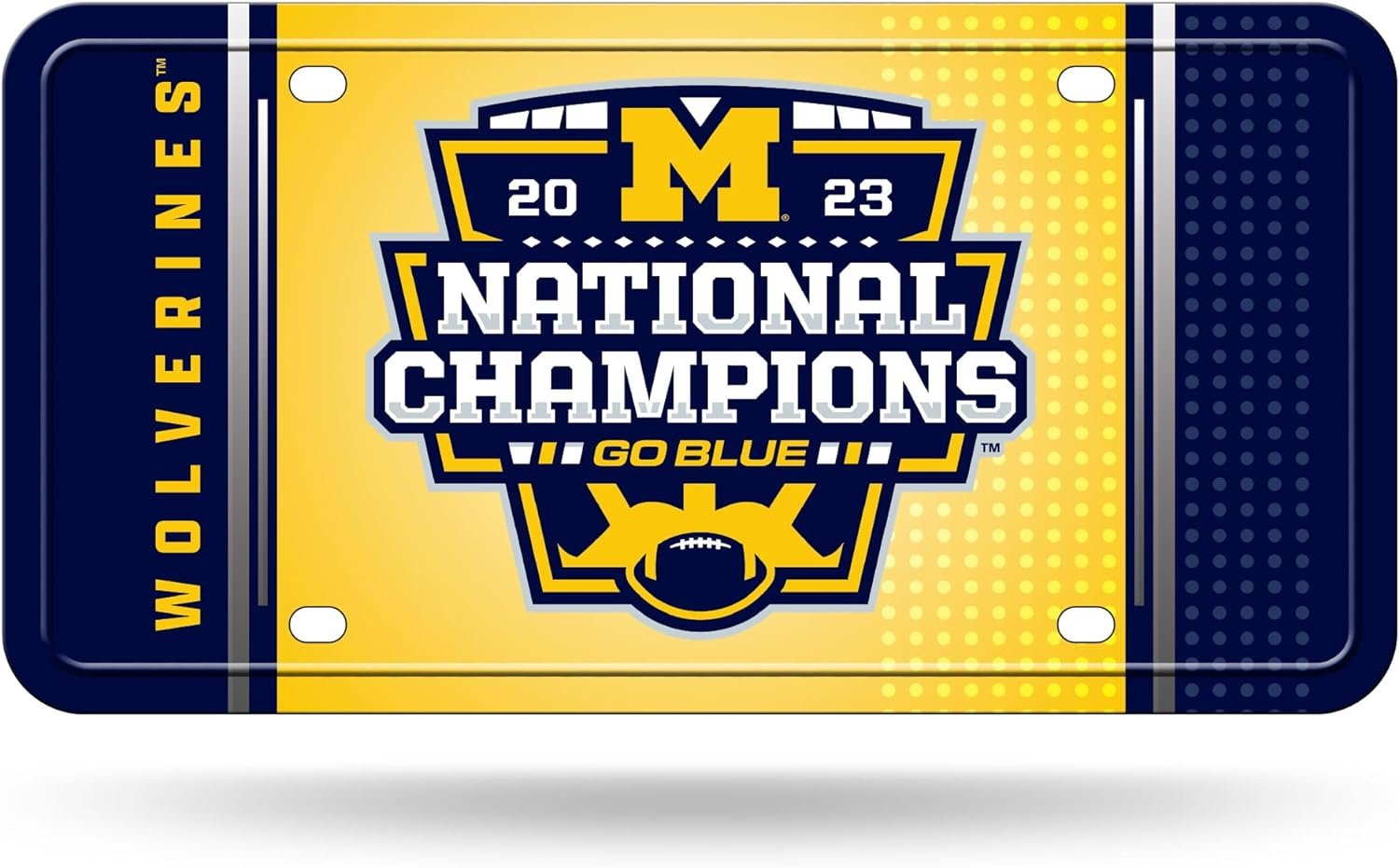 University of Michigan Wolverines 2024 Champions Metal Auto Tag License Plate, 12x6 Inch, Novlety, Great for Auto, Home or Office