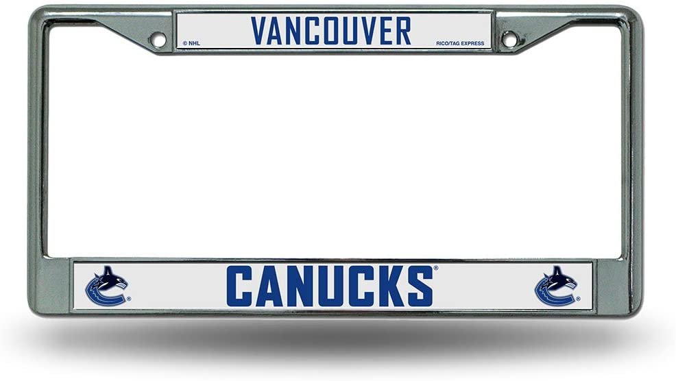 Vancouver Canucks Metal License Plate Frame Chrome Tag Cover, 6x12 Inch