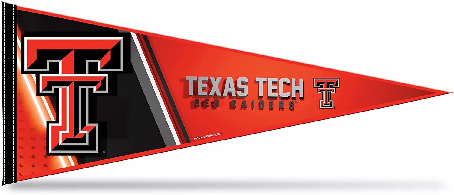 Texas Tech University Red Raiders Soft Felt Pennant, Primary Design, 12x30 Inch, Easy To Hang