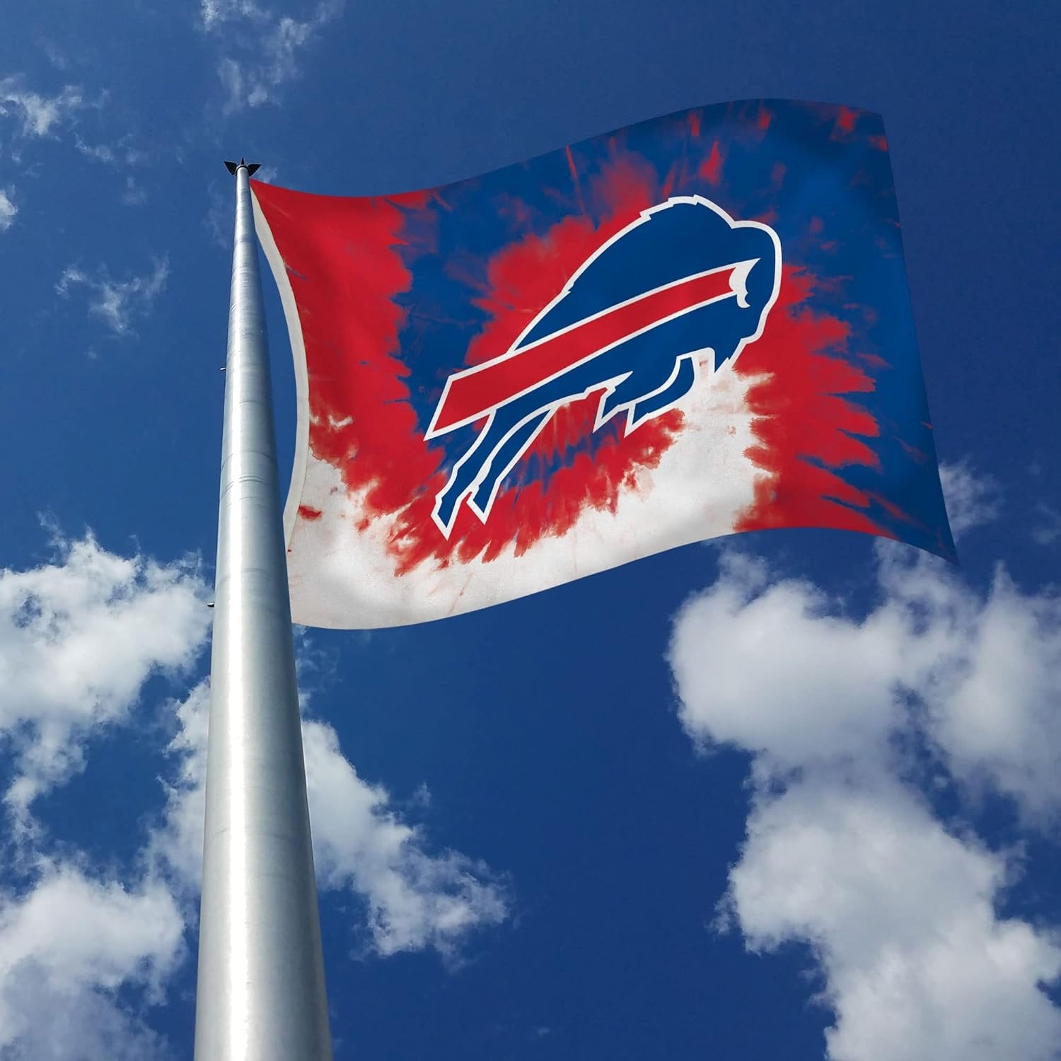 Buffalo Bills Premium 3x5 Foot Flag Banner, Tie Dye Design, Metal Grommets, Indoor Outdoor, Single Sided