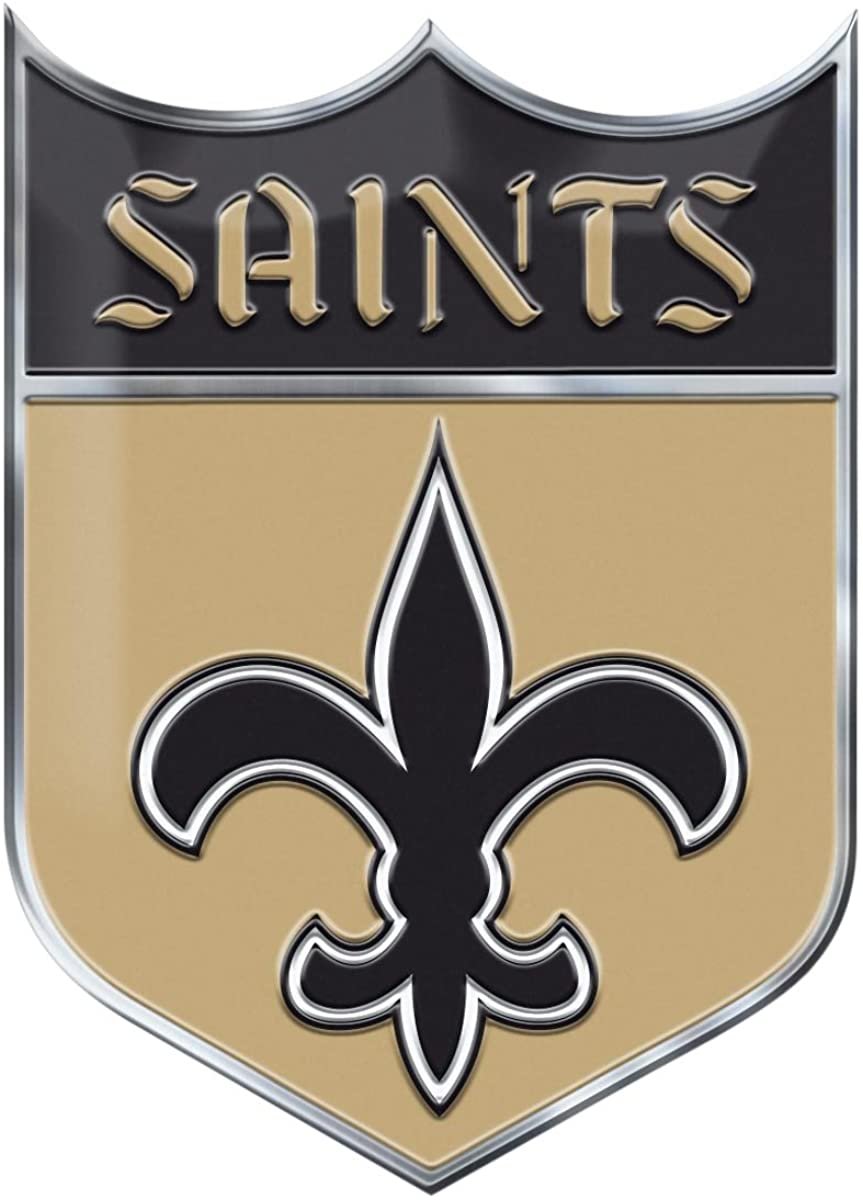 New Orleans Saints Premium Aluminum Metal Raised Auto Emblem, Retro Logo, Color Embossed, Full Adhesive Backing