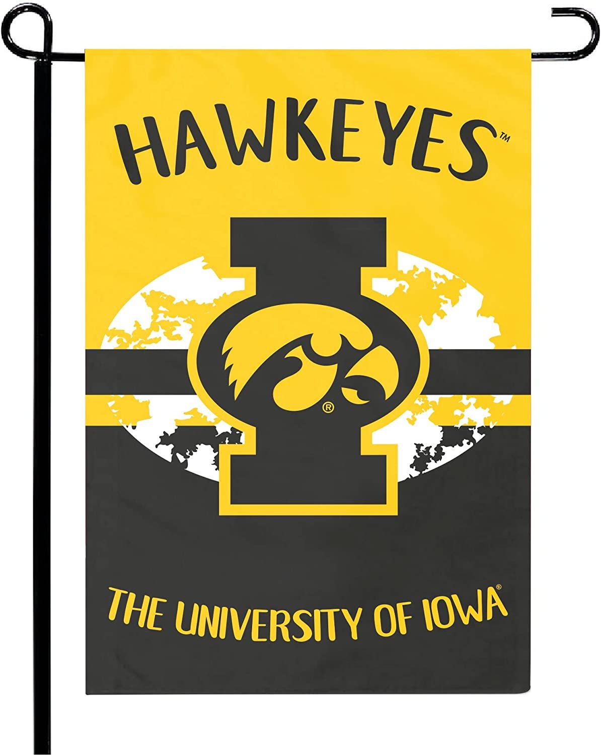 University of Iowa Hawkeyes Double Sided Garden Flag Banner 12x18 Inch Alternate Design