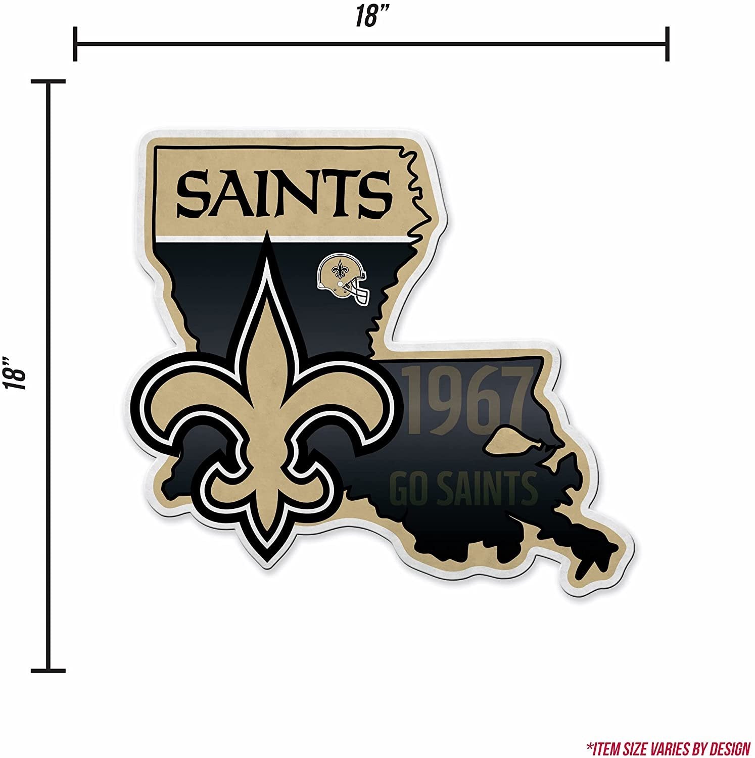 New Orleans Saints Pennant State Shape 18 Inch Soft Felt