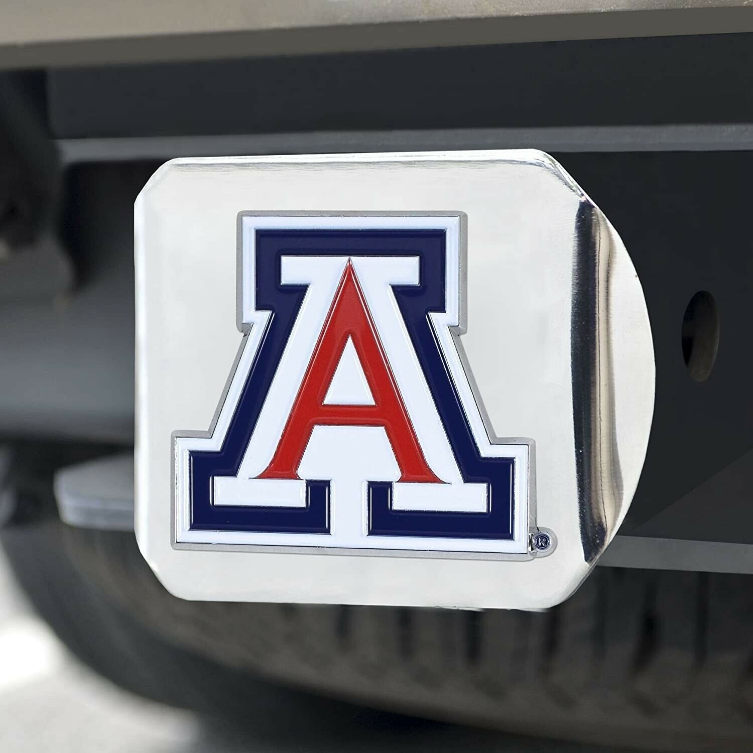 Arizona Wildcats Hitch Cover Solid Metal with Raised Color Metal Emblem 2" Square Type III University of