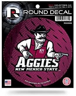 New Mexico State University Aggies 4 Inch Round Sticker Decal Flat Vinyl Full Adhesive Backing