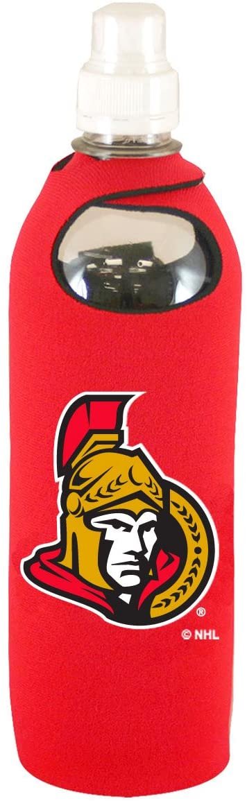 Ottawa Senators 1/2 Liter Water Bottle Neoprene Beverage Insulator Holder Cooler with Clip Hockey