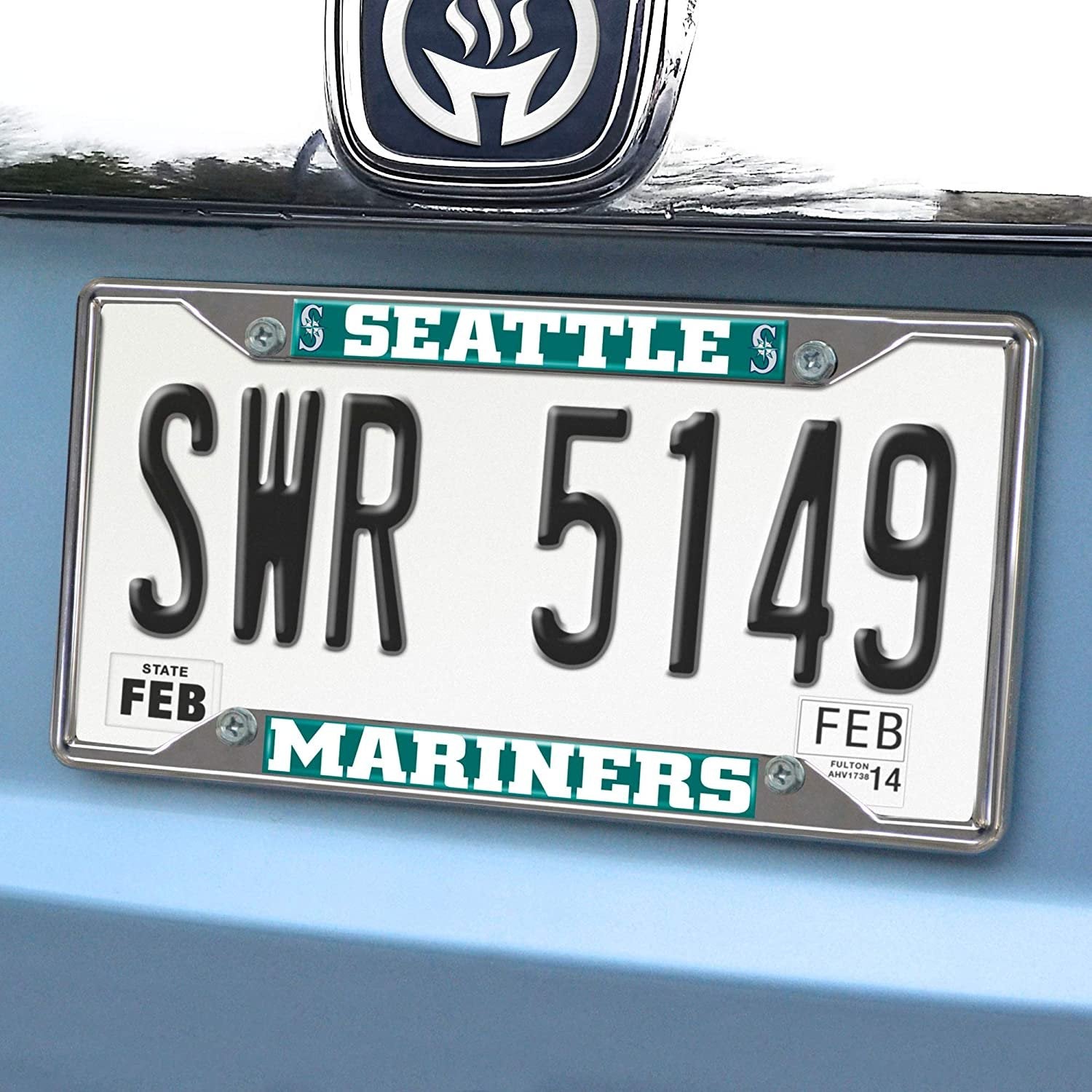 Seattle Mariners Metal License Plate Frame Chrome Tag Cover 6x12 Inch
