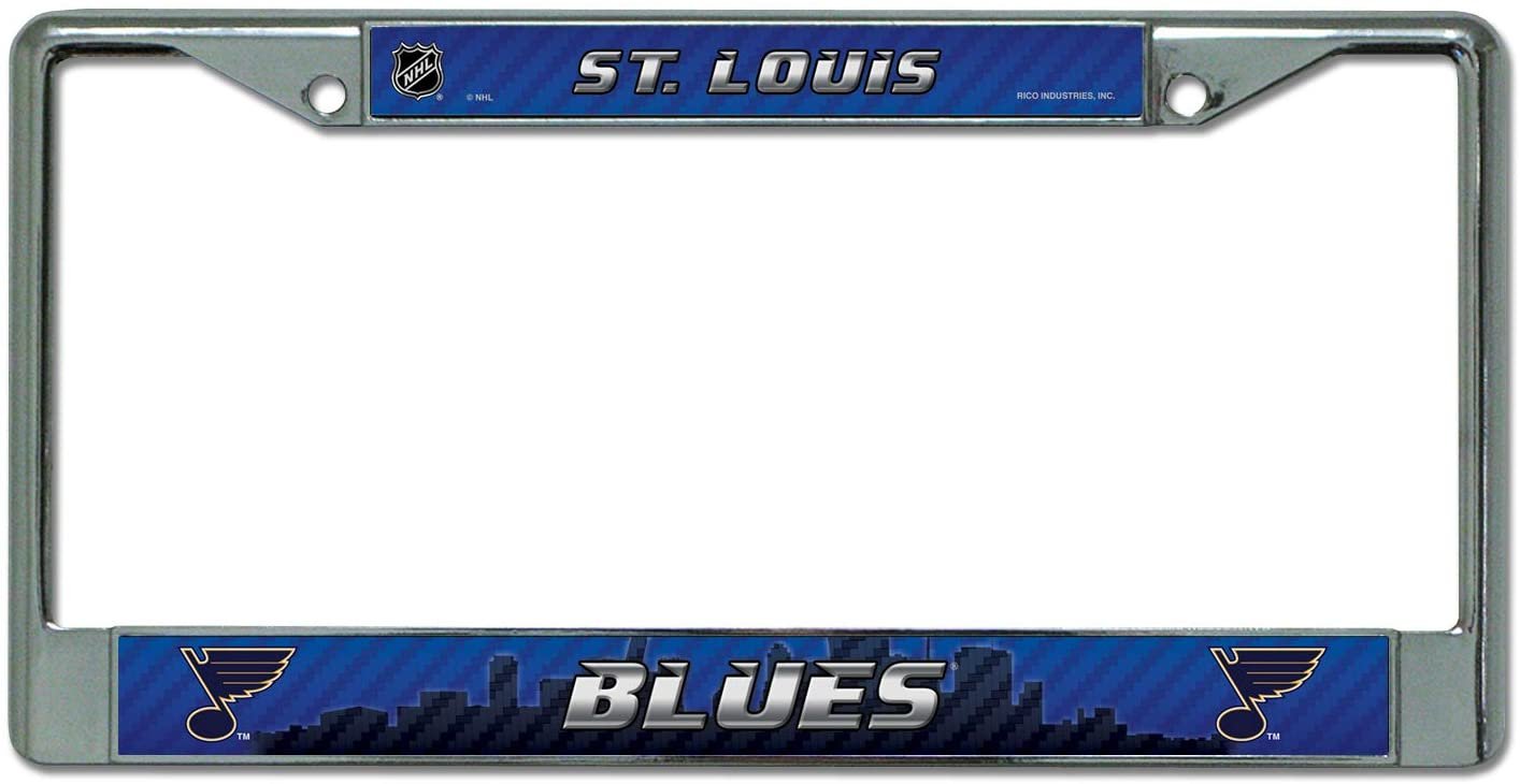 St Louis Blues Premium Metal License Plate Frame Chrome Tag Cover, 12x6 Inch