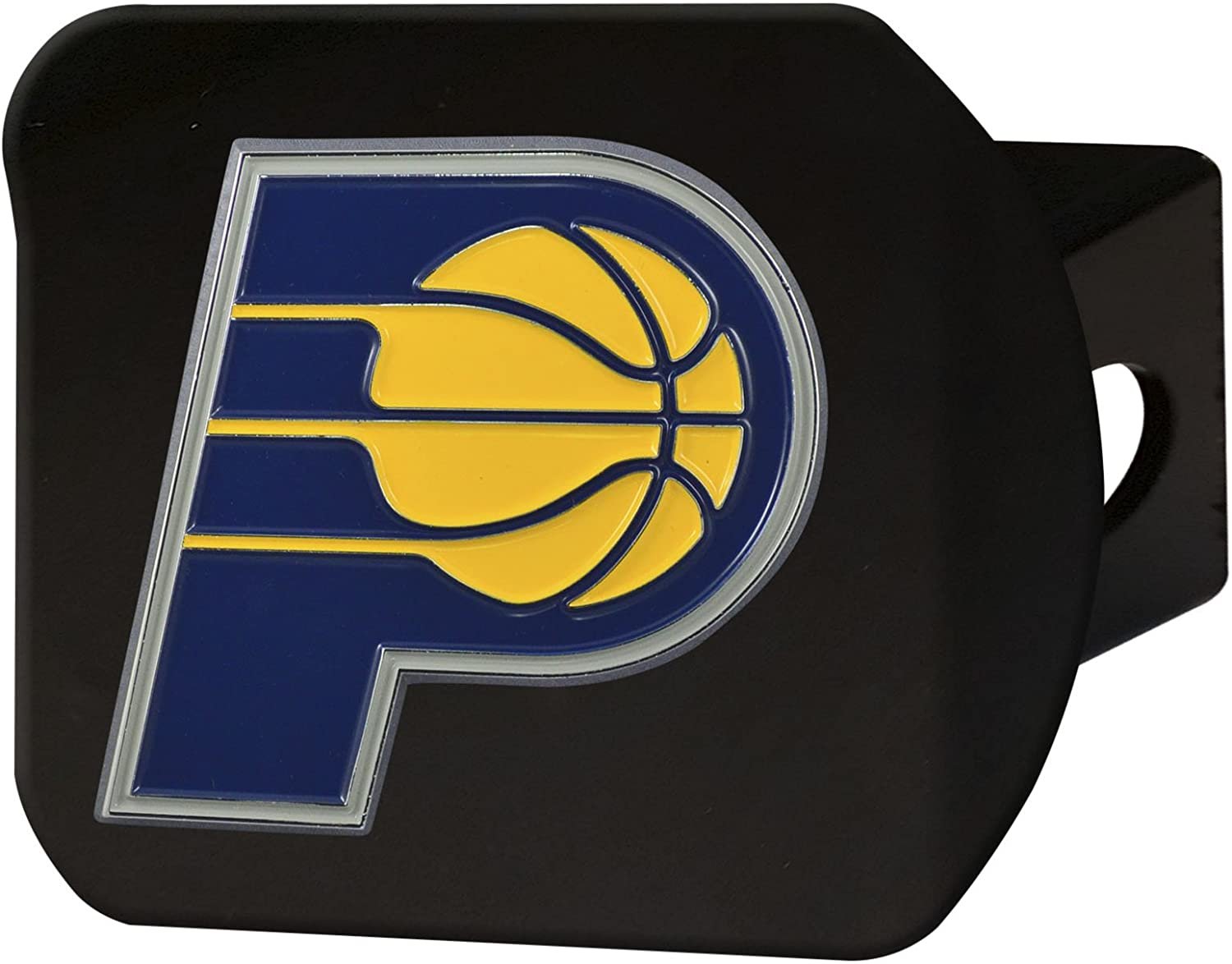 Indiana Pacers Solid Metal Black Hitch Cover with Color Metal Emblem 2 Inch Square Type III