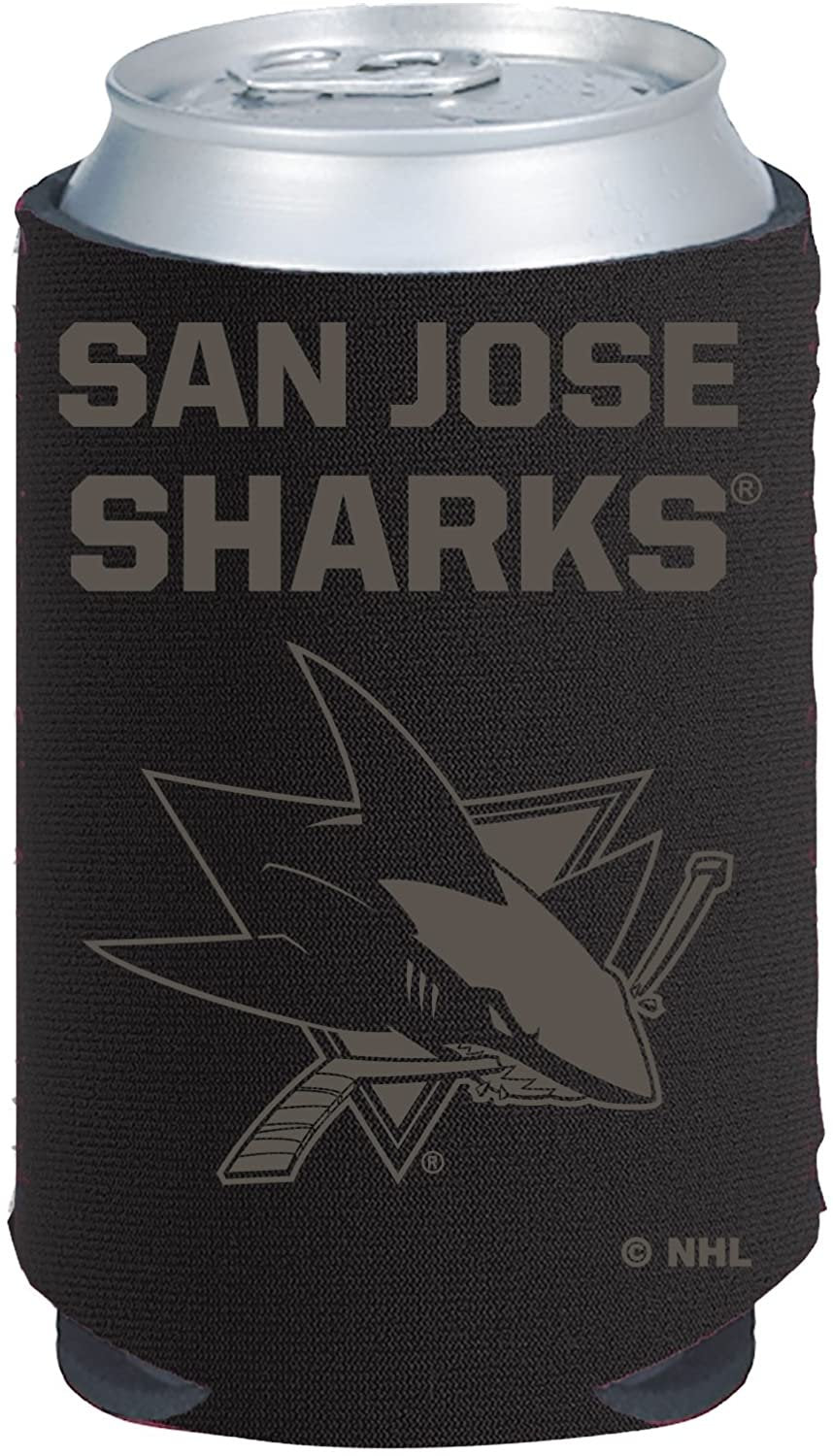 San Jose Sharks 2-Pack Black Tonal Beverage Insulator Neoprene Holder Cooler Decal Hockey