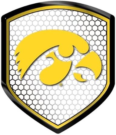 University of Iowa Hawkeyes High Intensity Reflector, Shield Shape, Raised Decal Sticker, 2.5x3.5 Inch, Home or Auto, Full Adhesive Backing