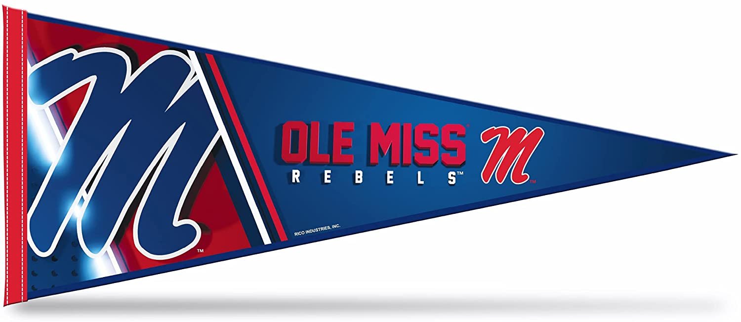 University of Mississippi Rebels Ole Miss Soft Felt Pennant, 12x30 Inch, Easy To Hang