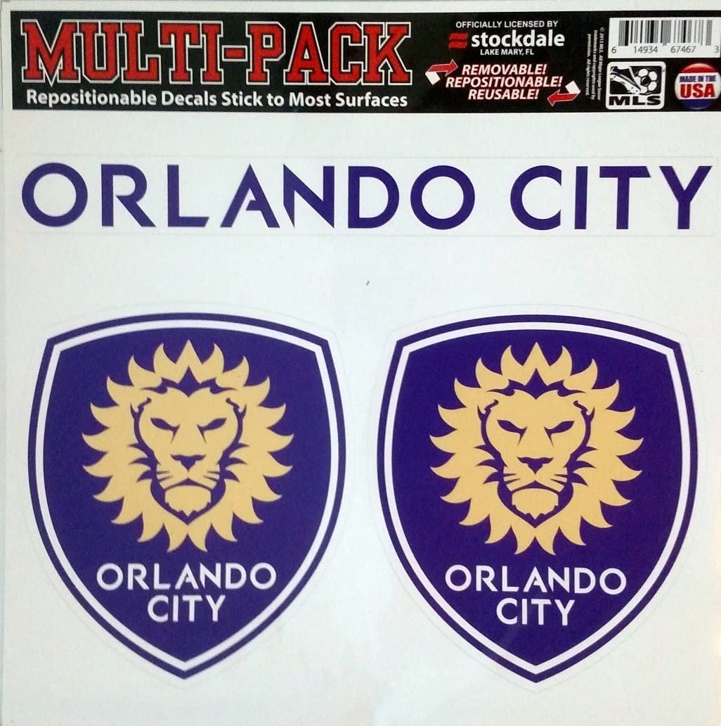 Orlando City SC Lions 12" Vinyl MULTI Die Cut Decal Sheet Repositionable MLS Soccer Football Club