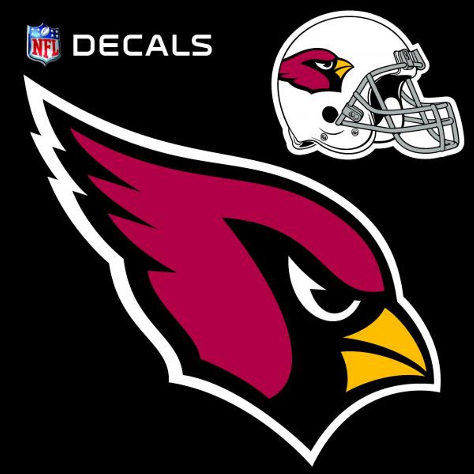 Arizona Cardinals Decal Sticker 8 Inch All Surface Full Adhesive Backing, Logo Design, Die Cut