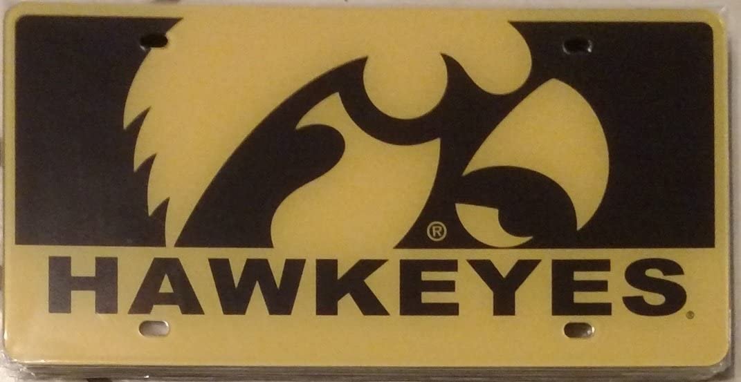 University of Iowa Hawkeyes Premium Laser Tag License Plate, Acrylic, Printed, 12x6 Inch