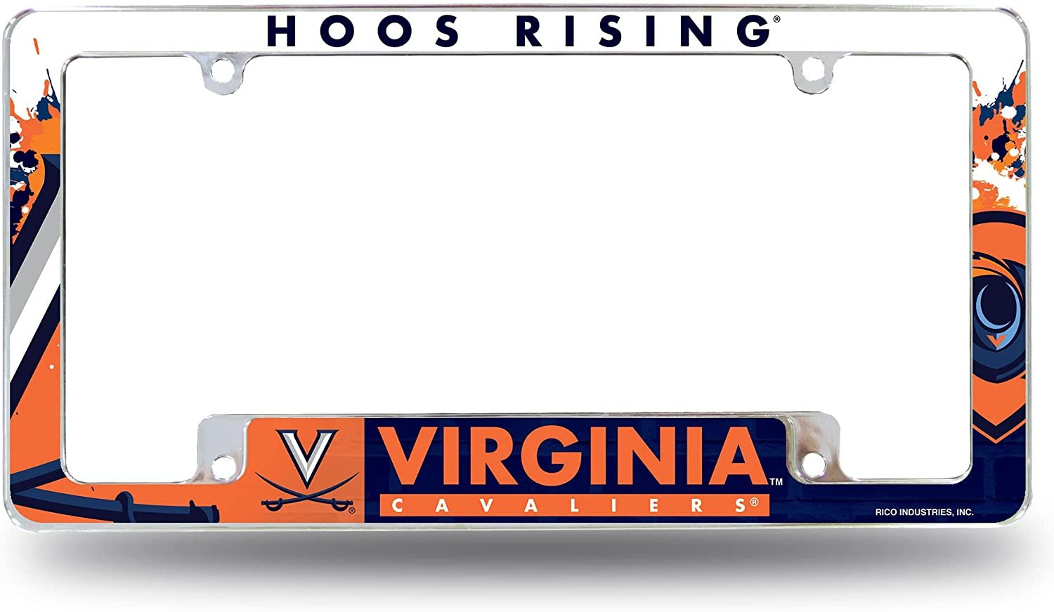University of Virginia Cavaliers Metal License Plate Frame Tag Cover All Over Design 12x6 Inch